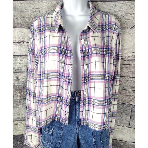 Vans Tops - NWT Vans Pink Plaid Box Car Flannel Shirt XL